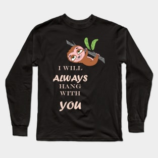 Funny Cute Hanging Sloth Long Sleeve T-Shirt